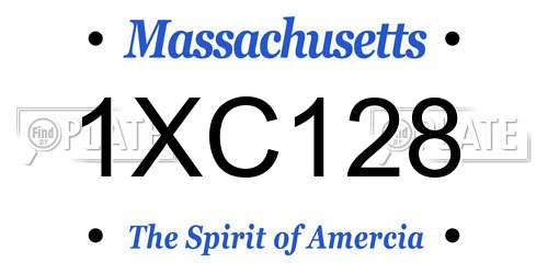 1XC128 Massachusetts License Plate