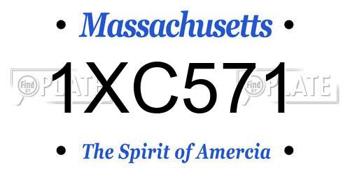 1XC571 Massachusetts License Plate