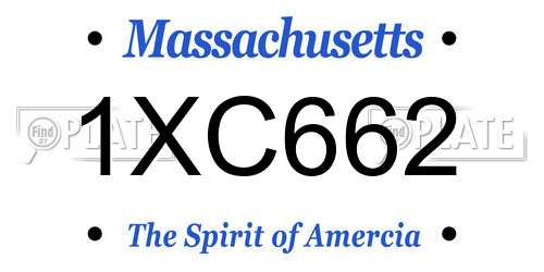 1XC662 Massachusetts License Plate