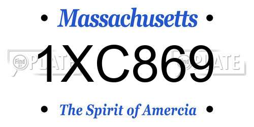 1XC869 Massachusetts License Plate
