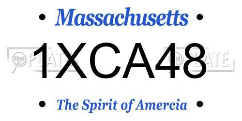 1XCA48 Massachusetts License Plate