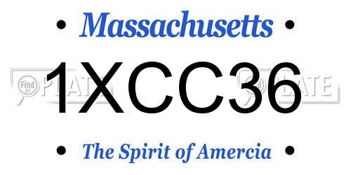 1XCC36 Massachusetts License Plate