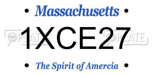 1XCE27 Massachusetts License Plate