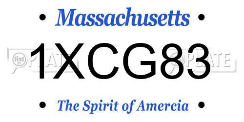 1XCG83 Massachusetts License Plate