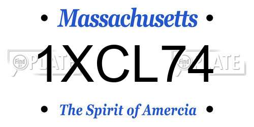 1XCL74 Massachusetts License Plate