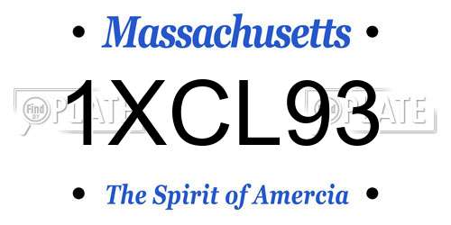 1XCL93 Massachusetts License Plate