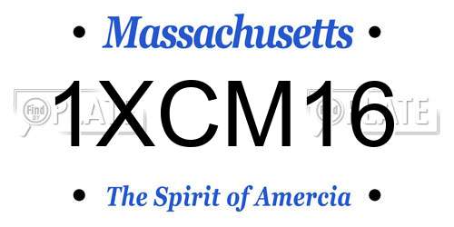 1XCM16 Massachusetts License Plate