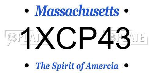 1XCP43 Massachusetts License Plate