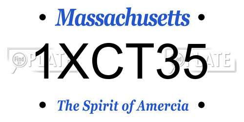 1XCT35 Massachusetts License Plate