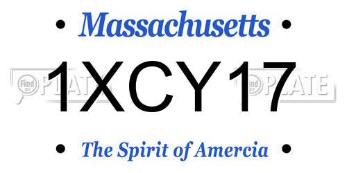 1XCY17 Massachusetts License Plate