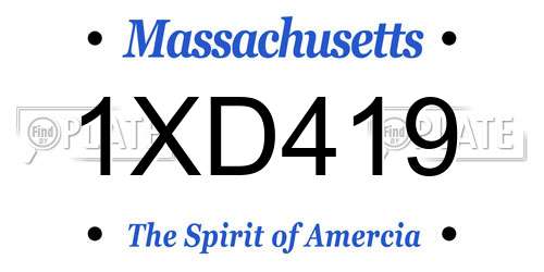 1XD419 Massachusetts License Plate