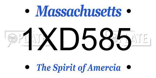 1XD585 Massachusetts License Plate