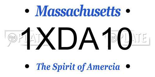 1XDA10 Massachusetts License Plate