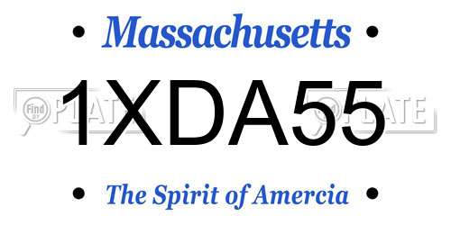 1XDA55 Massachusetts License Plate