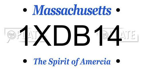 1XDB14 Massachusetts License Plate