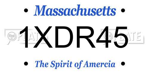 1XDR45 Massachusetts License Plate
