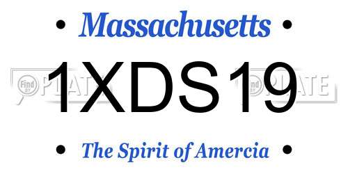 1XDS19 Massachusetts License Plate