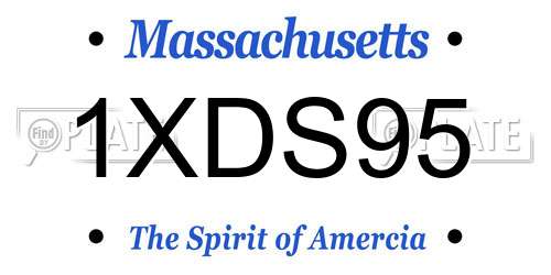 1XDS95 Massachusetts License Plate