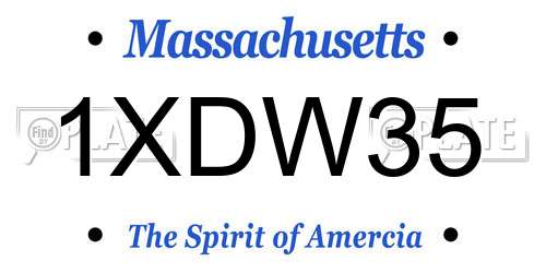 1XDW35 Massachusetts License Plate