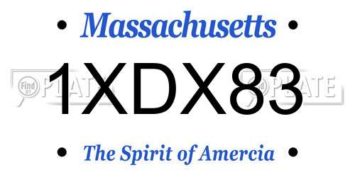 1XDX83 Massachusetts License Plate