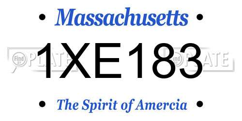 1XE183 Massachusetts License Plate