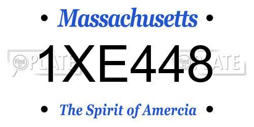 1XE448 Massachusetts License Plate