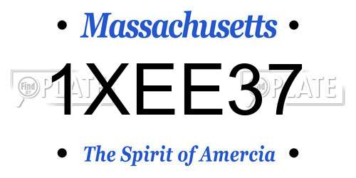 1XEE37 Massachusetts License Plate