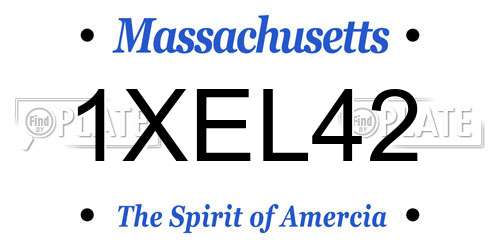 1XEL42 Massachusetts License Plate