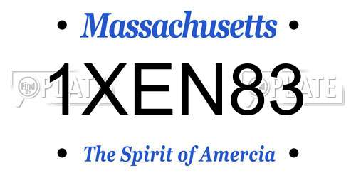 1XEN83 Massachusetts License Plate