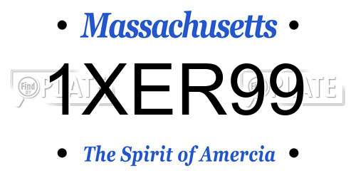 1XER99 Massachusetts License Plate