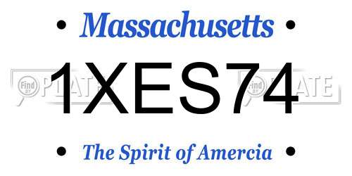 1XES74 Massachusetts License Plate