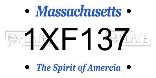 1XF137 Massachusetts License Plate