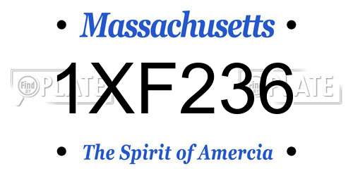 1XF236 Massachusetts License Plate