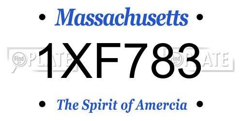 1XF783 Massachusetts License Plate