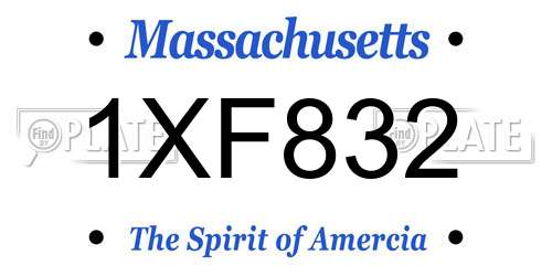 1XF832 Massachusetts License Plate