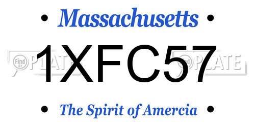 1XFC57 Massachusetts License Plate