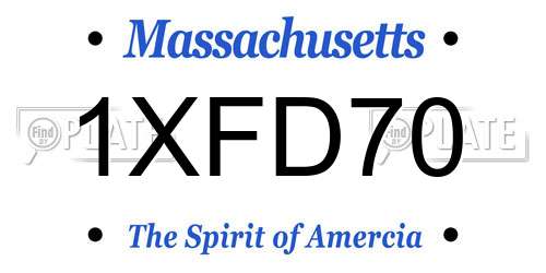 1XFD70 Massachusetts License Plate