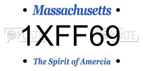 1XFF69 Massachusetts License Plate