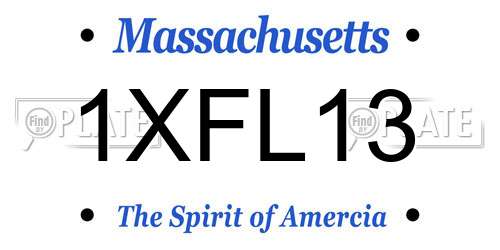 1XFL13 Massachusetts License Plate