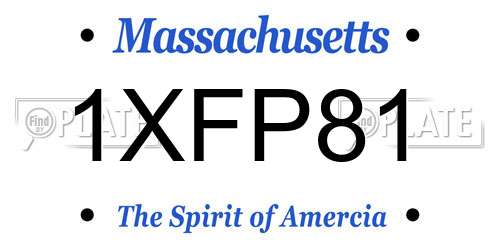 1XFP81 Massachusetts License Plate