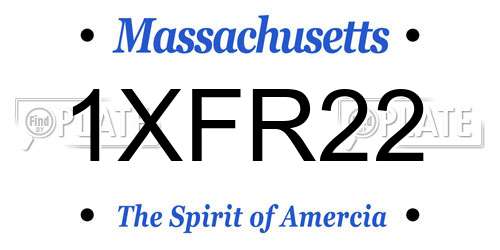 1XFR22 Massachusetts License Plate