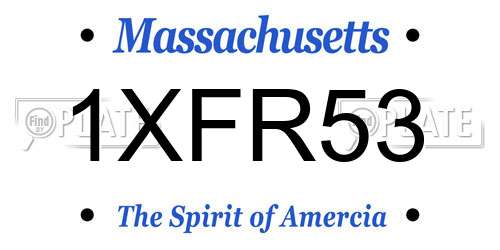 1XFR53 Massachusetts License Plate