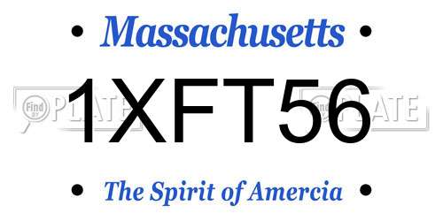 1XFT56 Massachusetts License Plate