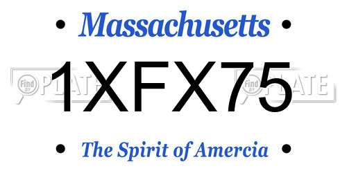 1XFX75 Massachusetts License Plate