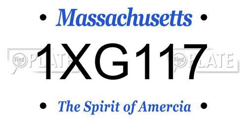 1XG117 Massachusetts License Plate