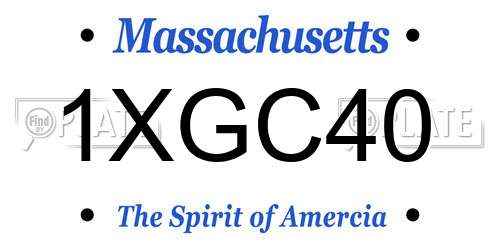 1XGC40 Massachusetts License Plate