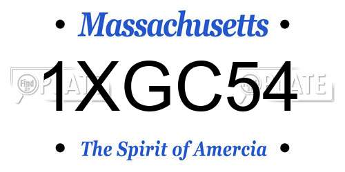 1XGC54 Massachusetts License Plate