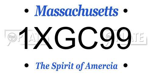 1XGC99 Massachusetts License Plate