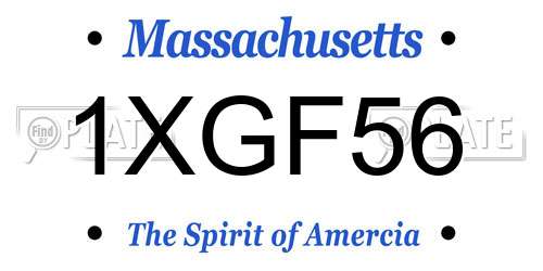 1XGF56 Massachusetts License Plate