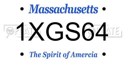1XGS64 Massachusetts License Plate